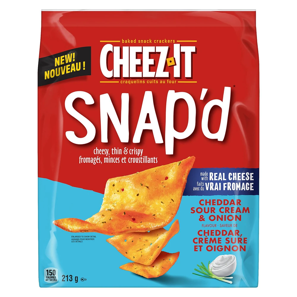 Cheez-It SNAP’d* Saveur de Cheddar Crème Suŕe et Oignon 213 g 213g