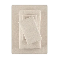 Parure de lit en jersey extra doux pour adulte Mainstays, Twin-XL, flocons d'avoine, 3 pièces