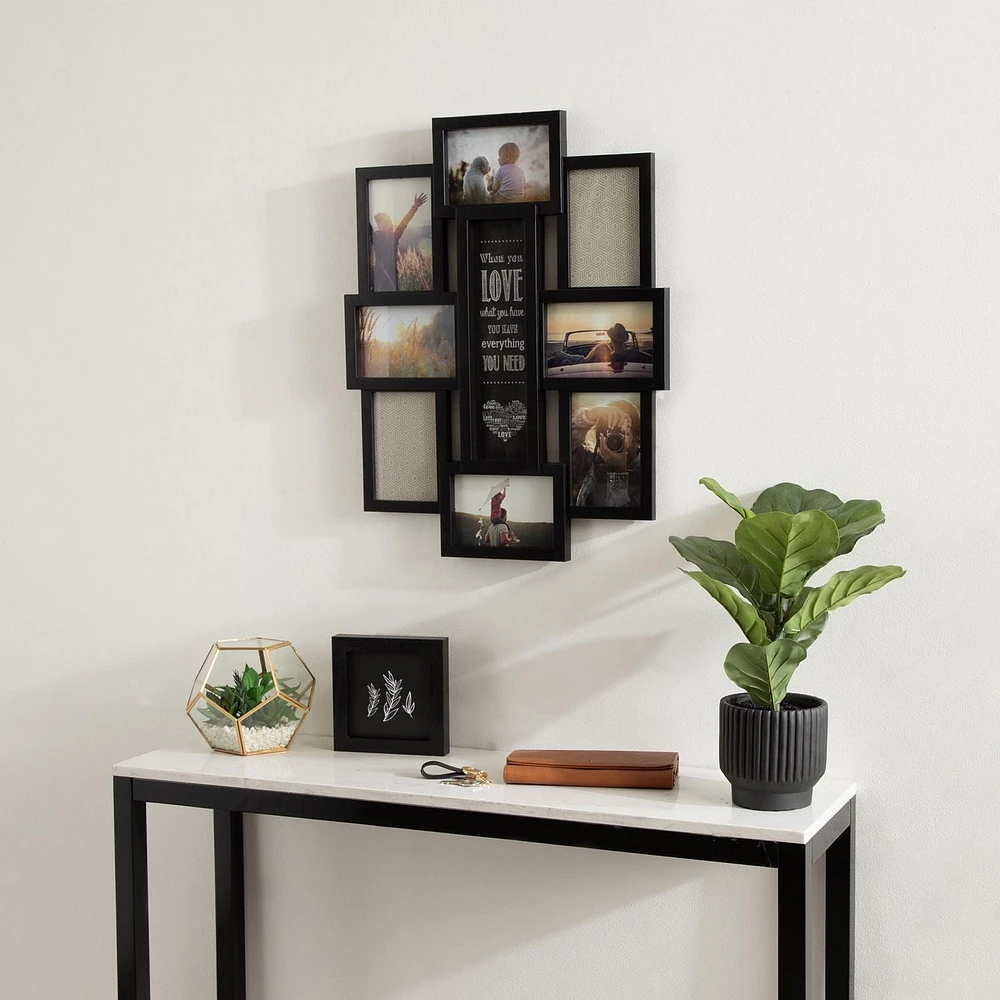 Cadre photo collage Ana Eight Opening Expression de hometrends noir 56,99cm H x 45,69 L