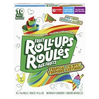 Roulés aux Fruits Collation à Saveur de Fruits, Tropique Exotique, Sans Gluten, 10 Roulés 10 roules, 141 g