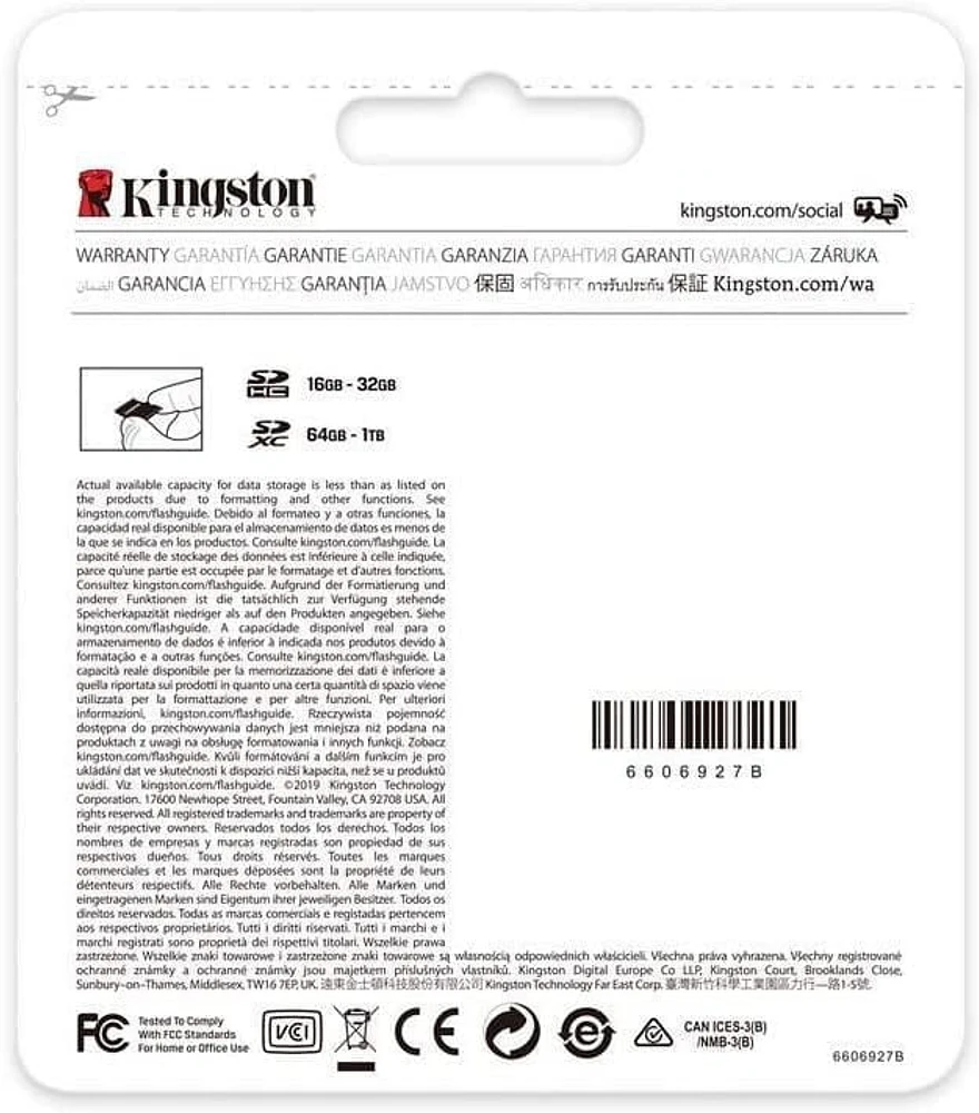 Kingston 512GB SDXC Canvas Select Plus 100R C10 UHS-I U3 V30 (SDS2/512GBCR)