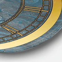 Designart Paysage de marbre bleu et gris horloge murale