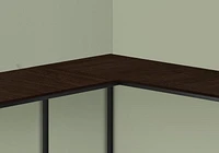 Monarch Specialties Bureau, Bureau À Domicile, Coin, 58"l, Forme De L, Travail, Ordinateur Portable, Métal, Stratifié, Brun, Noir, Contemporain, Moderne