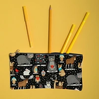 Tissu au mètre en coton Fabric Creations: AVENTURE DE NOËL NOIR