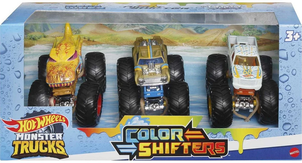 Hot Wheels Monster Trucks Échelle 1:64 Changement de CouleurCoffret 3