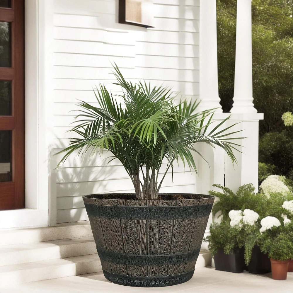 Whiskey Barrel Planter, Decorative Planter