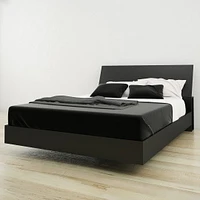 Nexera Corbo Platform Bed and Headboard, Black