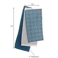 Ensemble De Tissu À Vaisselle De 3 Pcs Géométriques - Ensemble De 2