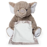 Peek-a-Boo Furry Friends Animated Peek-a-Boo Elephant Plush, Gray, 10"