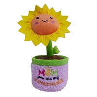 Way To Celebrate Mother's Day Plush Sunflower,9inch Height,for 3 years and up, Plush Flower