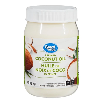 Huile de noix de coco rafnée Great Value 425 ml