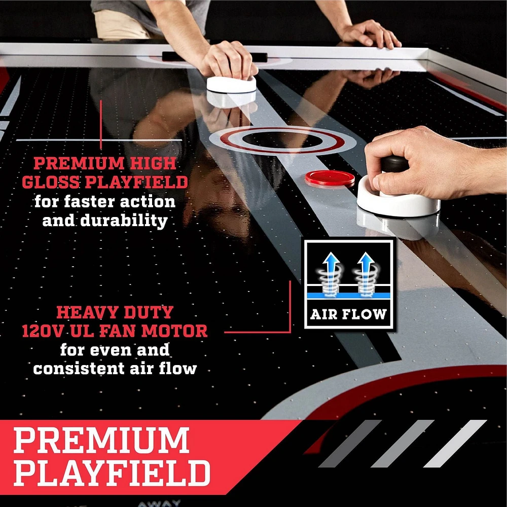 ESPN Premium 84 Inch Air Powered Hockey Table with LED Touch Screen Scorer