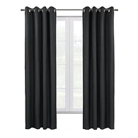 Liama pair de rideaux à oeillets 100% opaques par Thermaplus - 52 po x 63 po, noir
