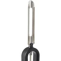 MAINSTAYS™ Peeler with Handler, Stainless Steel Swivel Blades, End of Blade Removes Blemishes, Soft & Flexible Non-Slip Handle, Sturdy, Blade Sharpened on Both Side, For Left or Right-Handed Use, Peeler (Stainless steel blade)