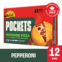 Pizza Pochettesᴹᴰ au pepperoni McCainᴹᴰ, Fabriqué au Canada à partir d'ingrédients canadiens et importés 12 x 100g