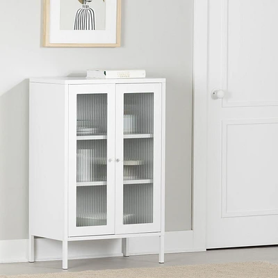 Armoire de rangement à portes vitrées de la collection Eddison South Shore