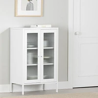Armoire de rangement à portes vitrées de la collection Eddison South Shore