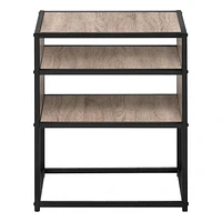 Monarch Specialties  Table D'appoint, Coté, Bout, Table De Nuit, Lampe, Salon, Chambre À Coucher, Stratifié Brun, Métal Noir, Contemporain, Moderne