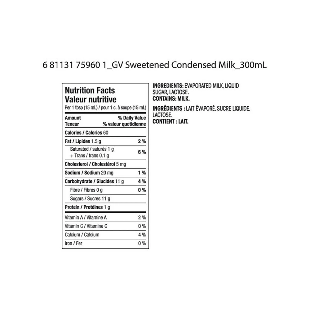 Great Value Sweetened Condensed Milk, 300 mL