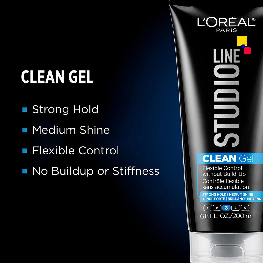 Studio Line Gel coiffant CLEAN Tenue flexible forte