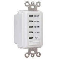 Intermatic Electronic Countdown Timer, 120 VAC, 60 Hz, Preset Times 5,10,15,30 Minute, With Hold, White