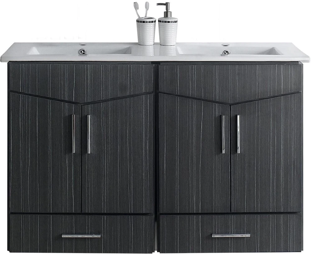 American Imaginations 37.75-in. W Wall Mount White Vanity Set For 3H4-in. Drilling Bianca Carara Top White UM Sink AI-18159