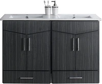 American Imaginations 37.75-in. W Wall Mount White Vanity Set For 3H4-in. Drilling Bianca Carara Top White UM Sink AI-18159