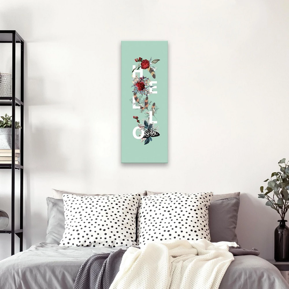 Artissimo Designs - Toile imprimée Hello Encadrée - 12 x 36 x 2D