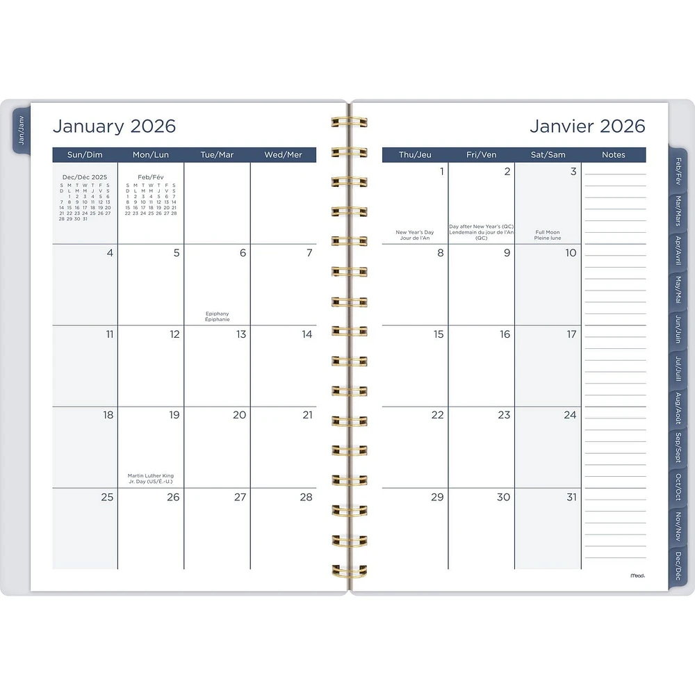 Agenda Petit Mead® Bleu Rétro W/M,26 Agenda