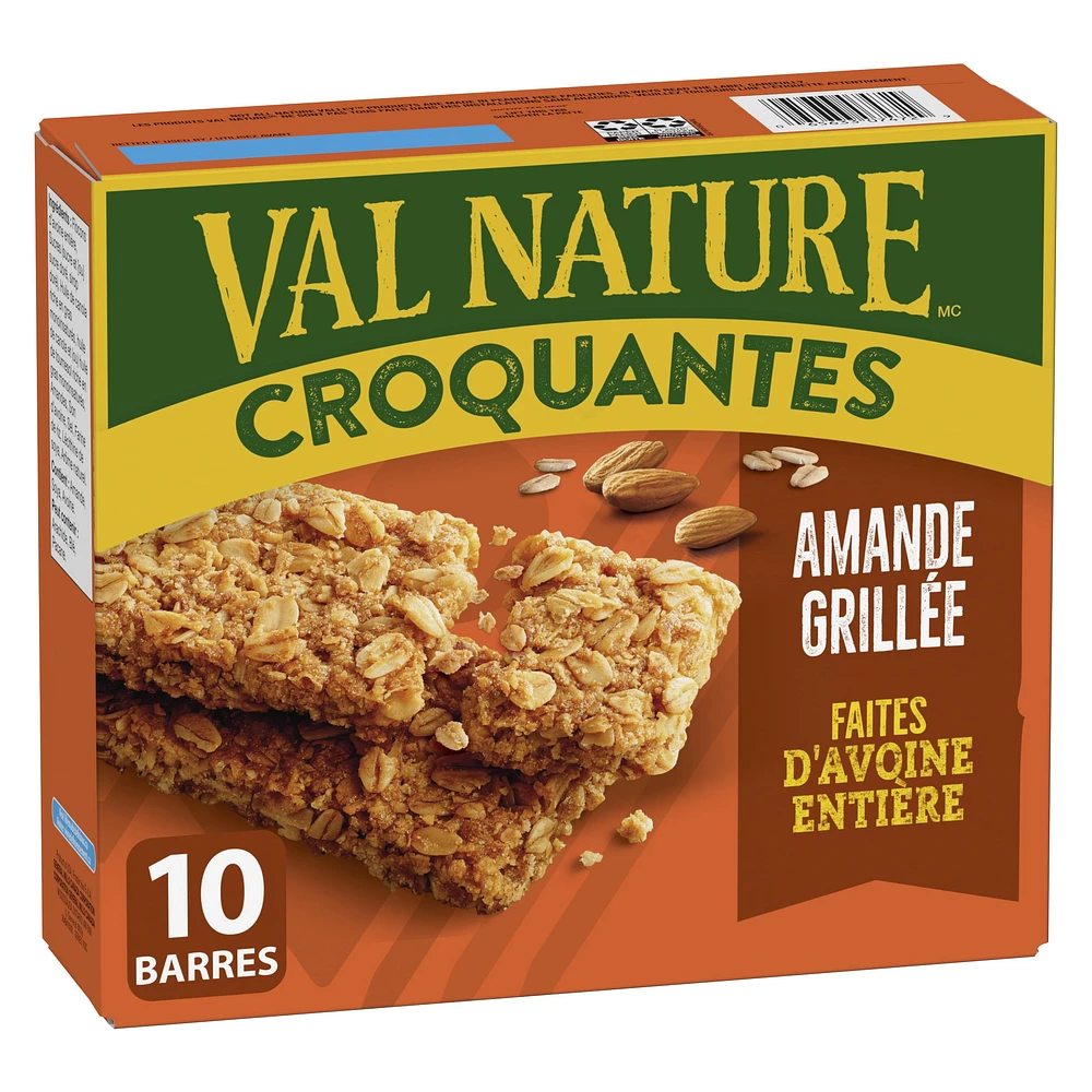 Val Nature Barres Granola Croquantes, Amande Grillée, 2 Barres par Portion (46 g), 5 Portions, 10 Barres 5 sachet x 46 g, 230 g