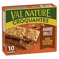 Val Nature Barres Granola Croquantes, Amande Grillée, 2 Barres par Portion (46 g), 5 Portions, 10 Barres 5 sachet x 46 g, 230 g
