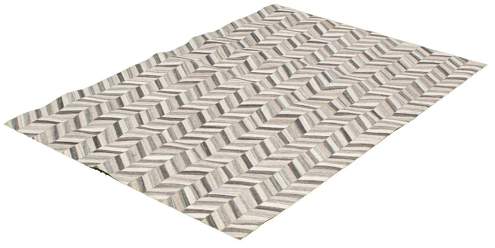 ECARPETGALLERY 5'2" x 8'0" Transitional Río Handmade Area Rug for Living Room, Dining Room and Bedroom in Grey