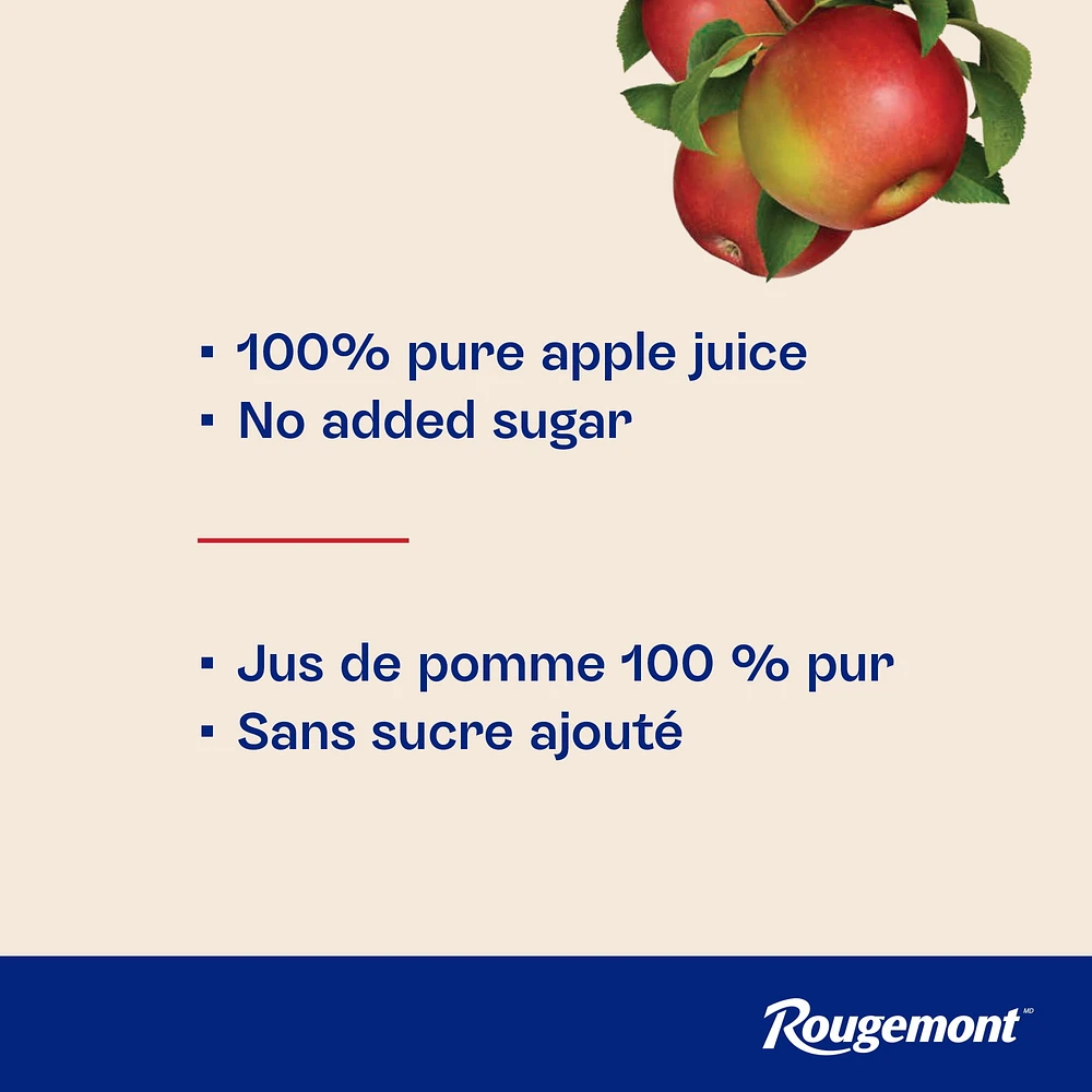 Jus de pomme 100 % pur avec calcium et vitamine D Rougemont 2L