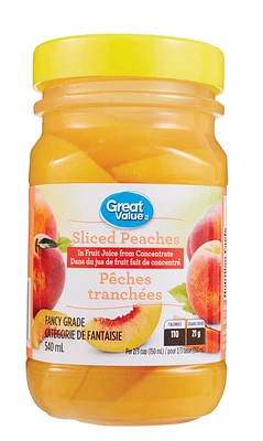 Great Value Sliced Peaches in Juice, 540 mL