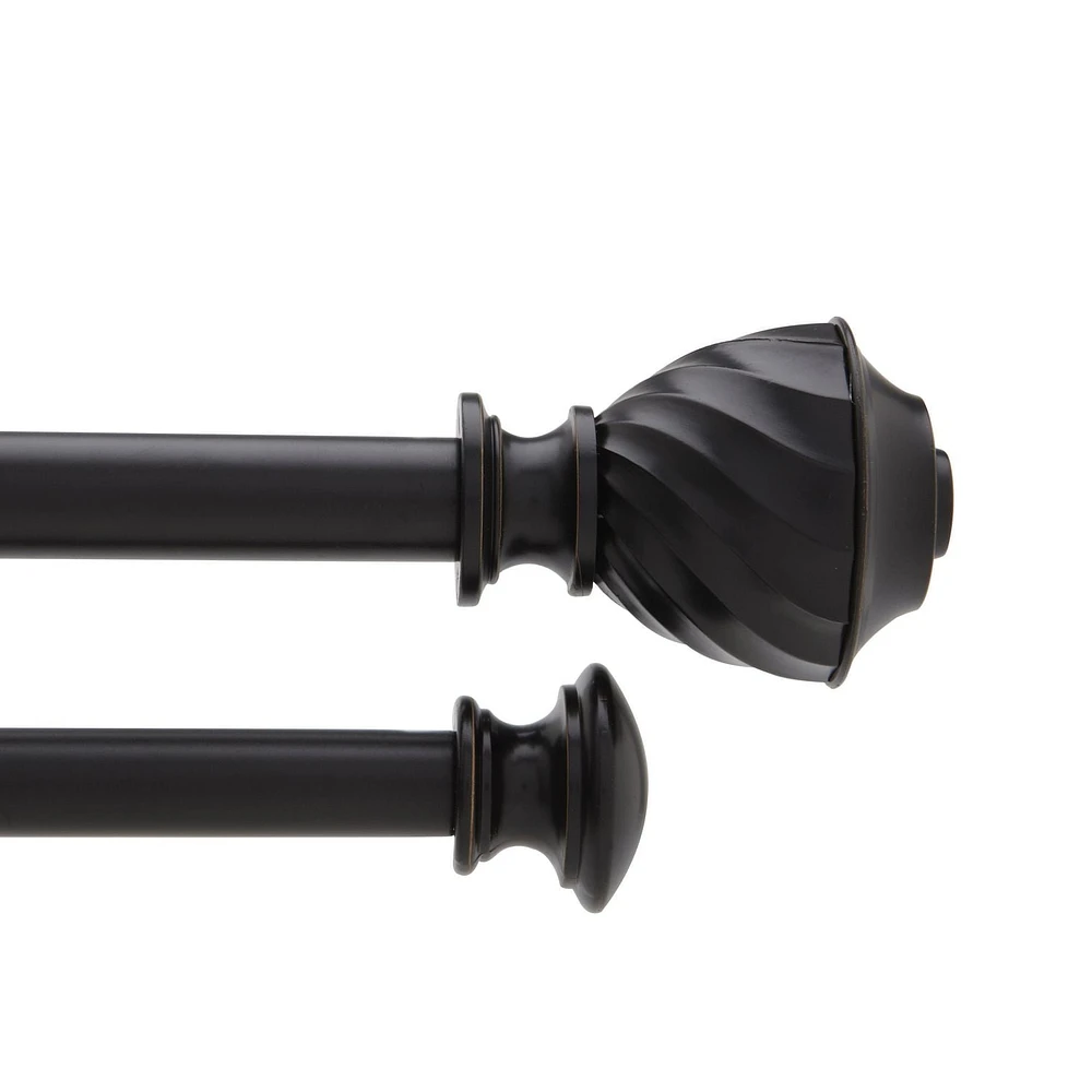 Tringle double Urn de 66" à 120" Nickel