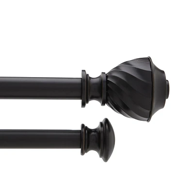 Home Trends Urn 3/4" Double Rod 66"-120" Black