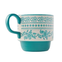 Pioneer Woman Ditsy Stacking Stoneware Mugs, 12.47 Ounces