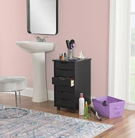 Craydon Six-Drawer Rolling Storage Cart, Black