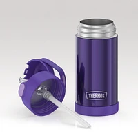 Thermos Kids Bouteille d'eau isotherme sous vide avec paille rabattable, 355 ml, Violette Violette, 12 Oz