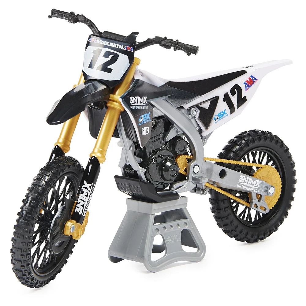 Supercross, Authentic Shane McElrath 1:10 Scale Collector Die-Cast Toy Motorcycle Replica with Display Stand, For Collectors and Kids Age 5 and Up