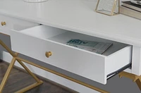 Parker White and Gold Campaign Desk