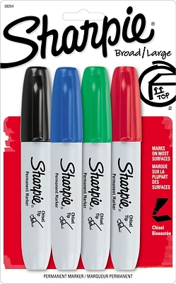 Sharpie Permanent Markers, Chisel Tip, Assorted Colours