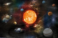 Orbiting Solar System Wall Poster, 22.375" x 34"