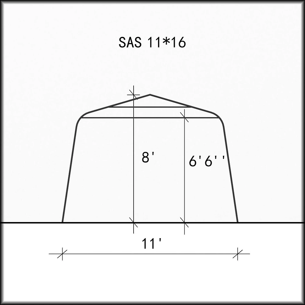 Abri simple 11 pi. x 16 pi.