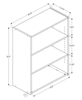 Monarch Specialties Bookshelf, Bookcase, 4 Tier, 36"h, Office, Bedroom, Laminate, Grey, Transitional