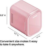 Mini-réfrigérateur portable ICEMAN avec 6 canettes de 355 ml (12 oz), refroidit et chauffe, prise pour voiture incluse - Rose, Nouveau