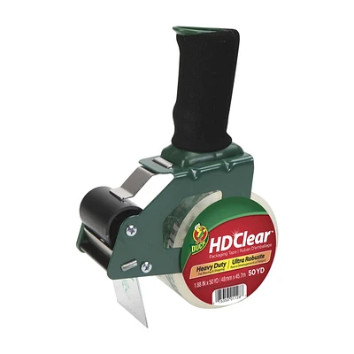 Dévidoir de pistolet à ruban de 50 mm de marque Duck avec ruban d'emballage HD Clear Poignée en mousse, 48 mm x 45 m