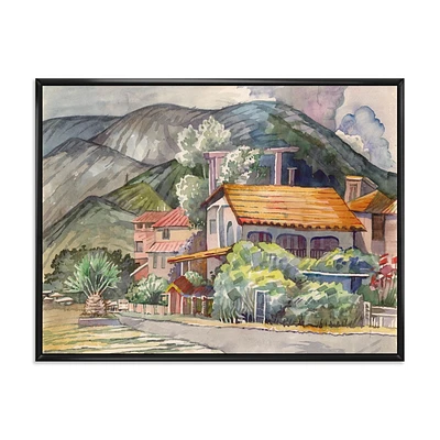 Designart Paysage grec au large de la côte de la mer Égée ART MURAL À CADRE FLOTTÉ