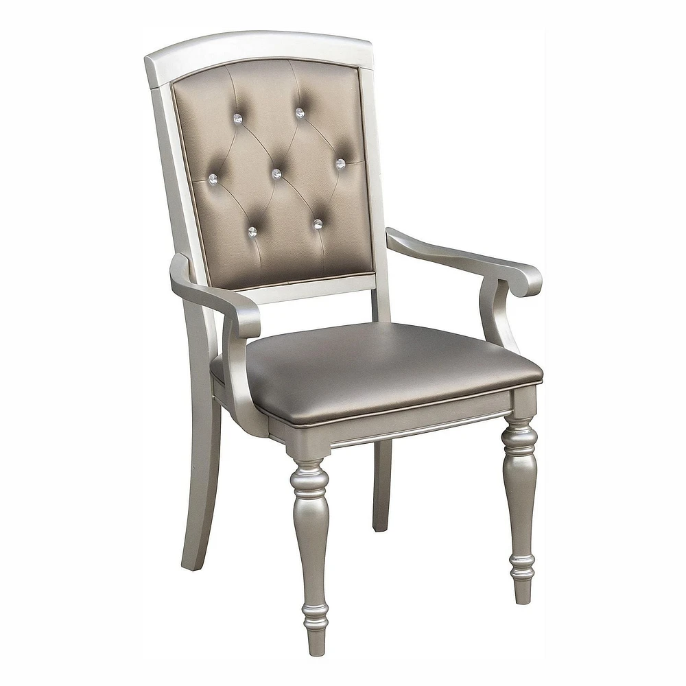 Topline Home Furnishings Sophisticated Silver 8pc Dining Set