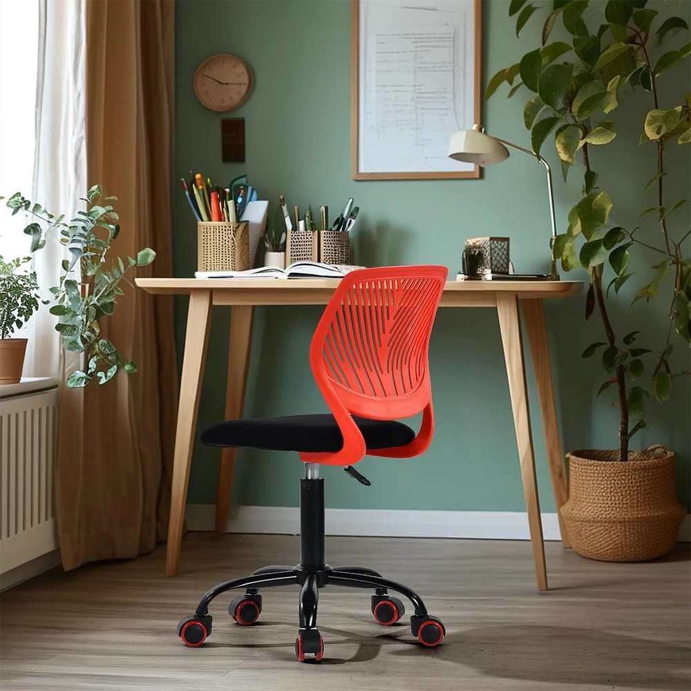 Homy Casa Task Chair - Adjustable Height with Breathable Ergonomics Backrest Upholstery for Student Teen